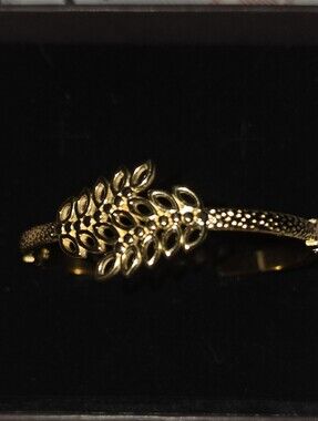Gold Leaf Cluster Cuff Bracelet - Women Jewelry